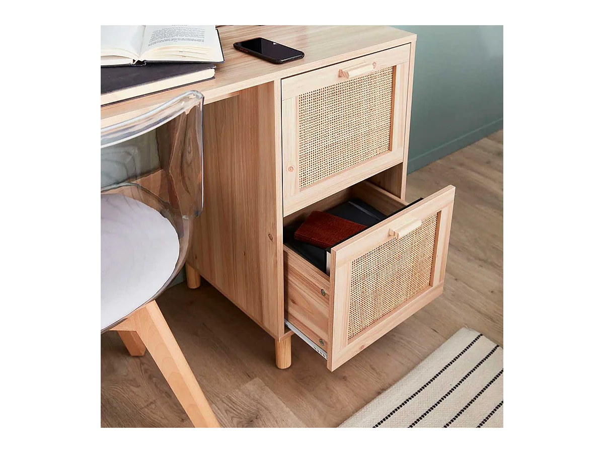 Escritorio Décor 2 cajones natural 75x120x48 cm Adec