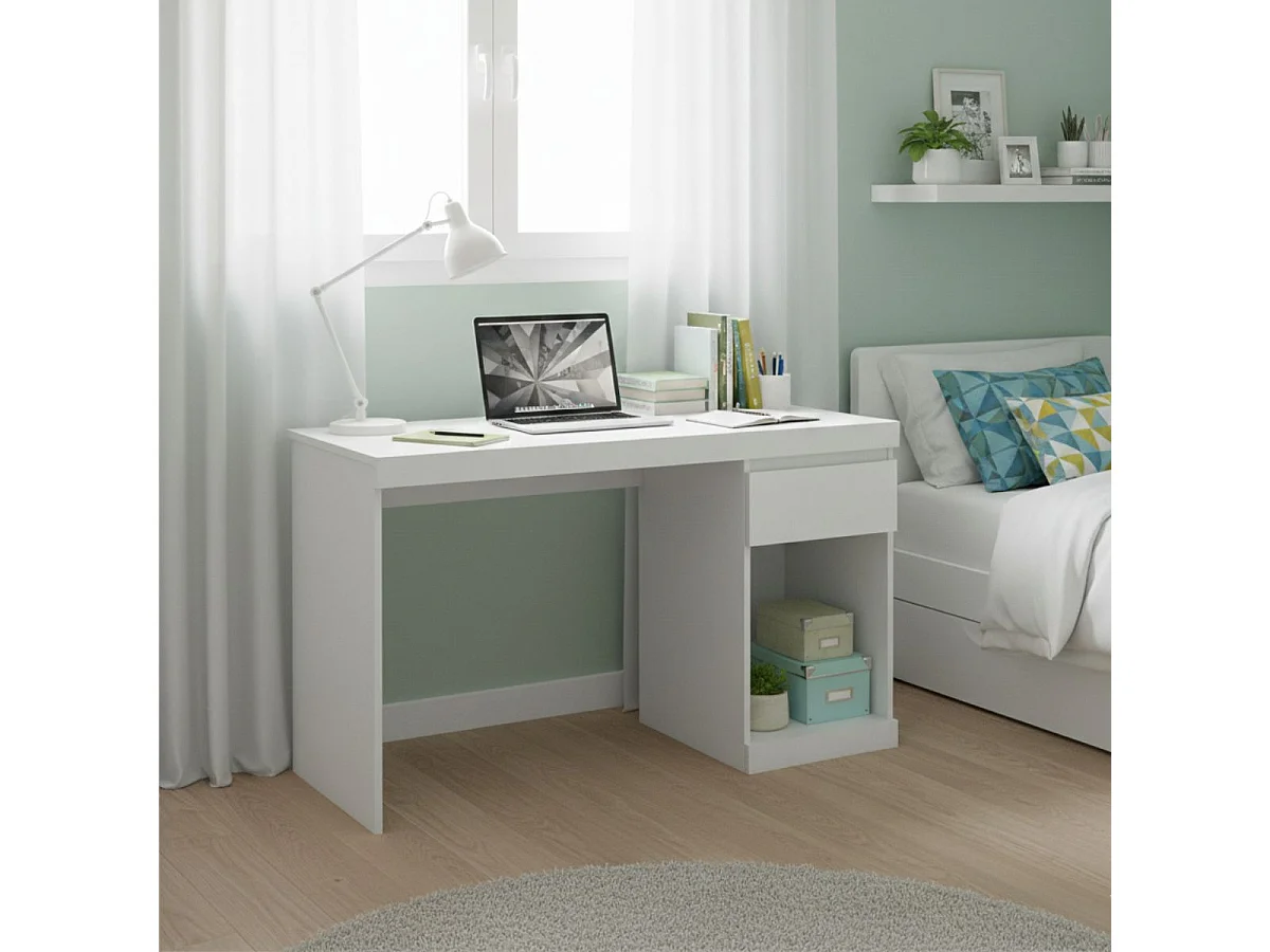 Mesa escritorio BORO  color blanco mate 120x50x75,5 cm