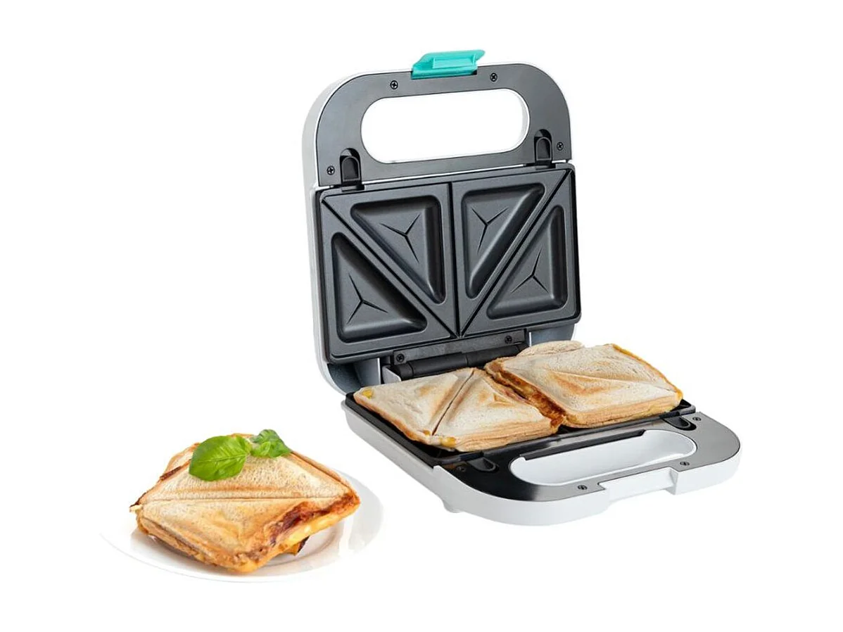Sandwichera 3 en 1 Gallery Dcook 750W 3 placas intercambiables blanco/azul
