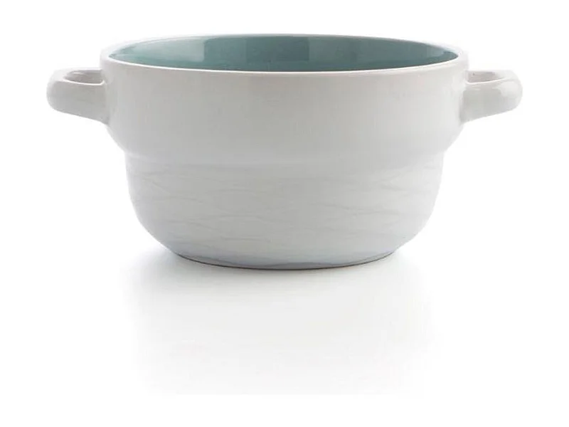 Bol Vita Quid cerámica blanco/azul turquesa 50 cl