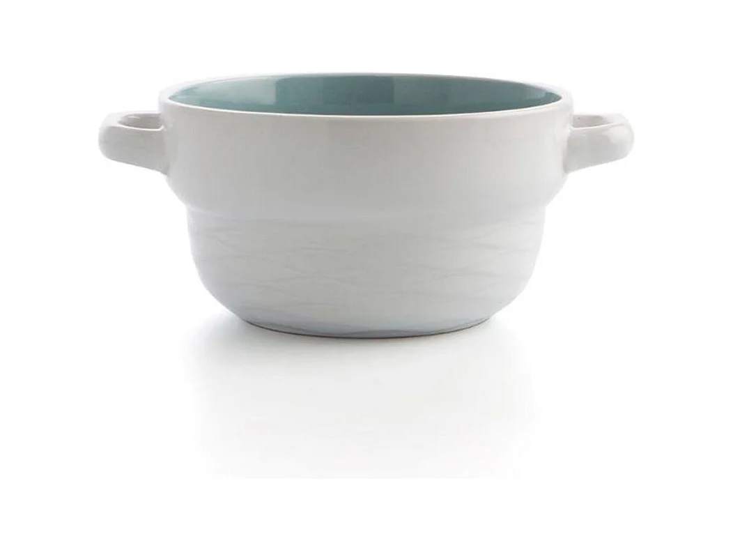 Bol Vita Quid cerámica blanco/azul turquesa 50 cl