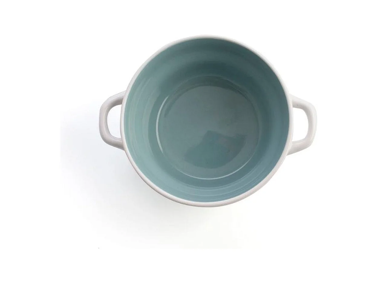 Bol Vita Quid cerámica blanco/azul turquesa 50 cl