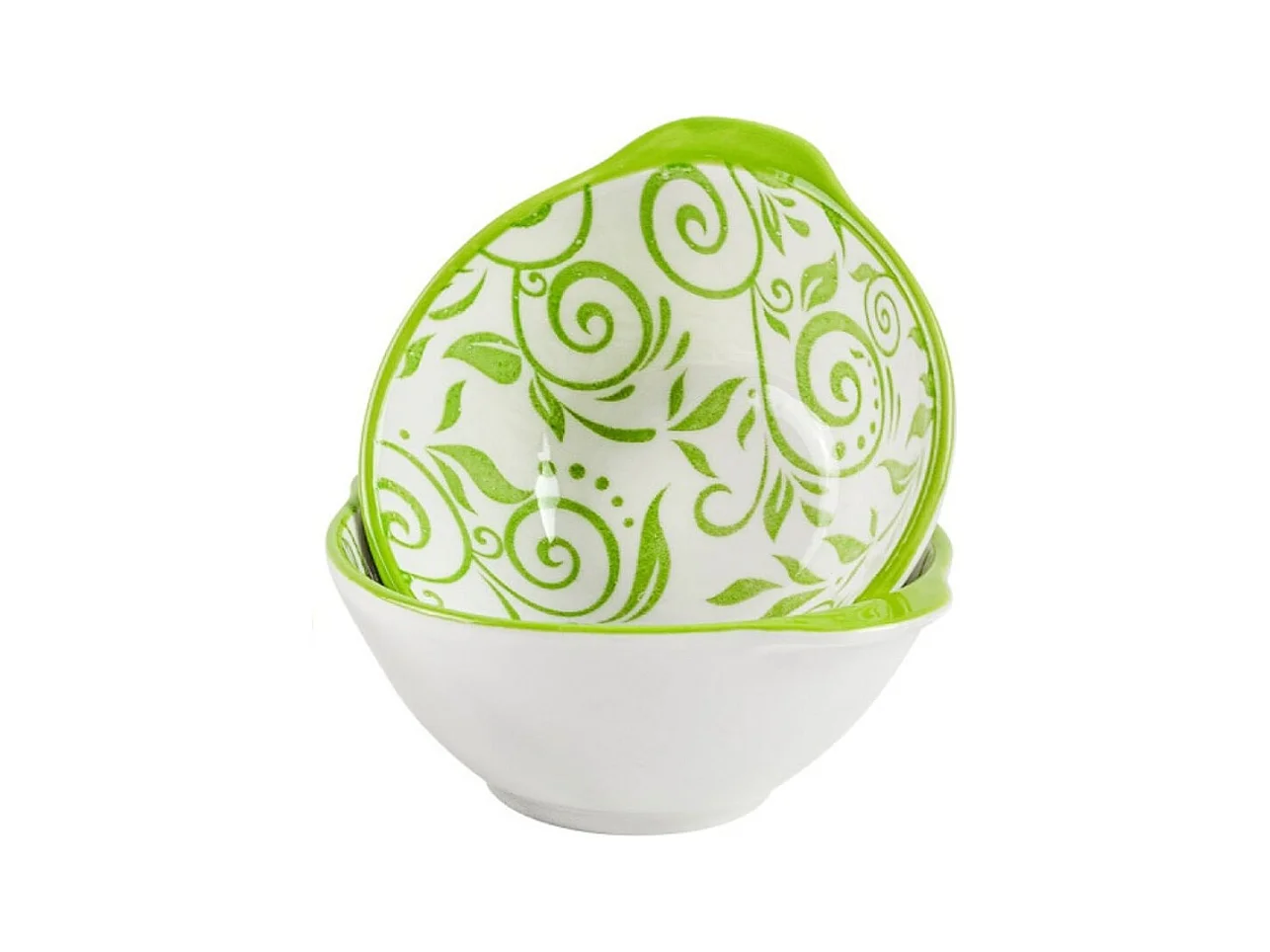 Pack de 3 cuencos para snack cerámica verde 6x10x10 cm