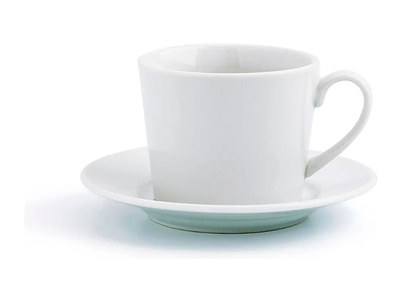 Pack de 6 tazas de café Renova Blanca Quid con plato blanco