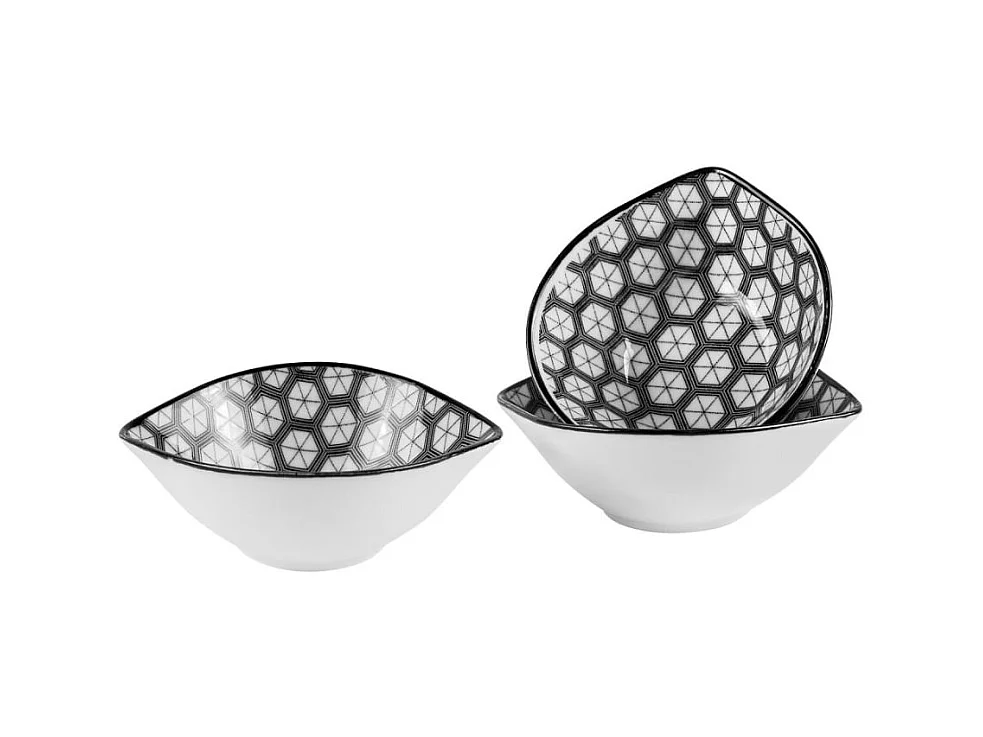 Pack de 3 cuencos para snack cerámica marrón 6x10x10 cm