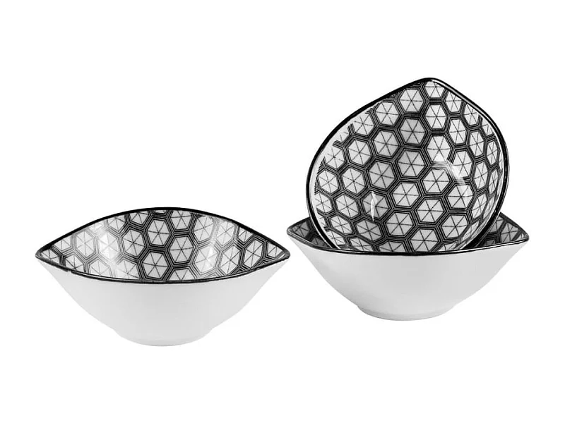 Pack de 3 cuencos para snack cerámica marrón 6x10x10 cm