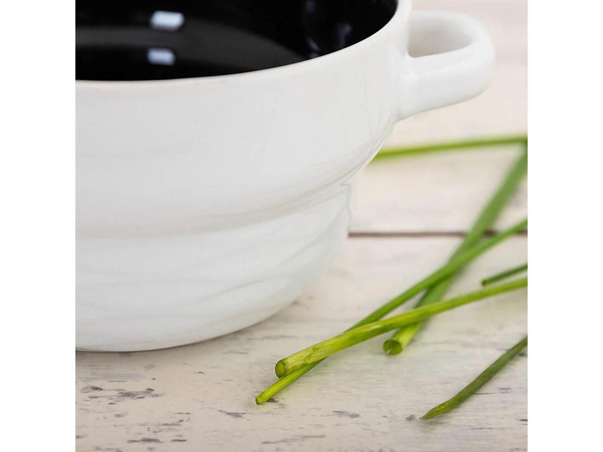 Bol Vita Quid cerámica blanco/negro 50 cl