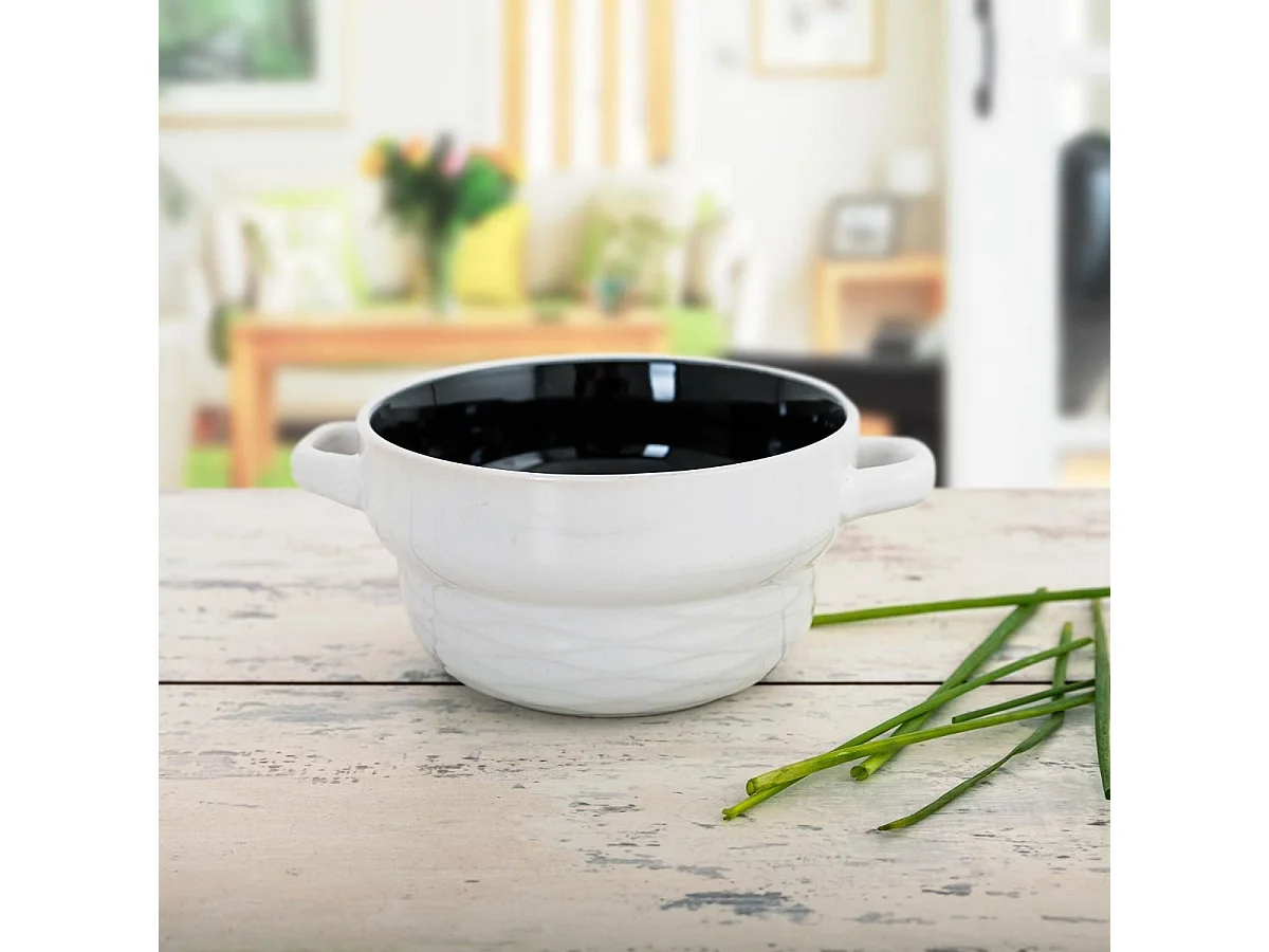 Bol Vita Quid cerámica blanco/negro 50 cl