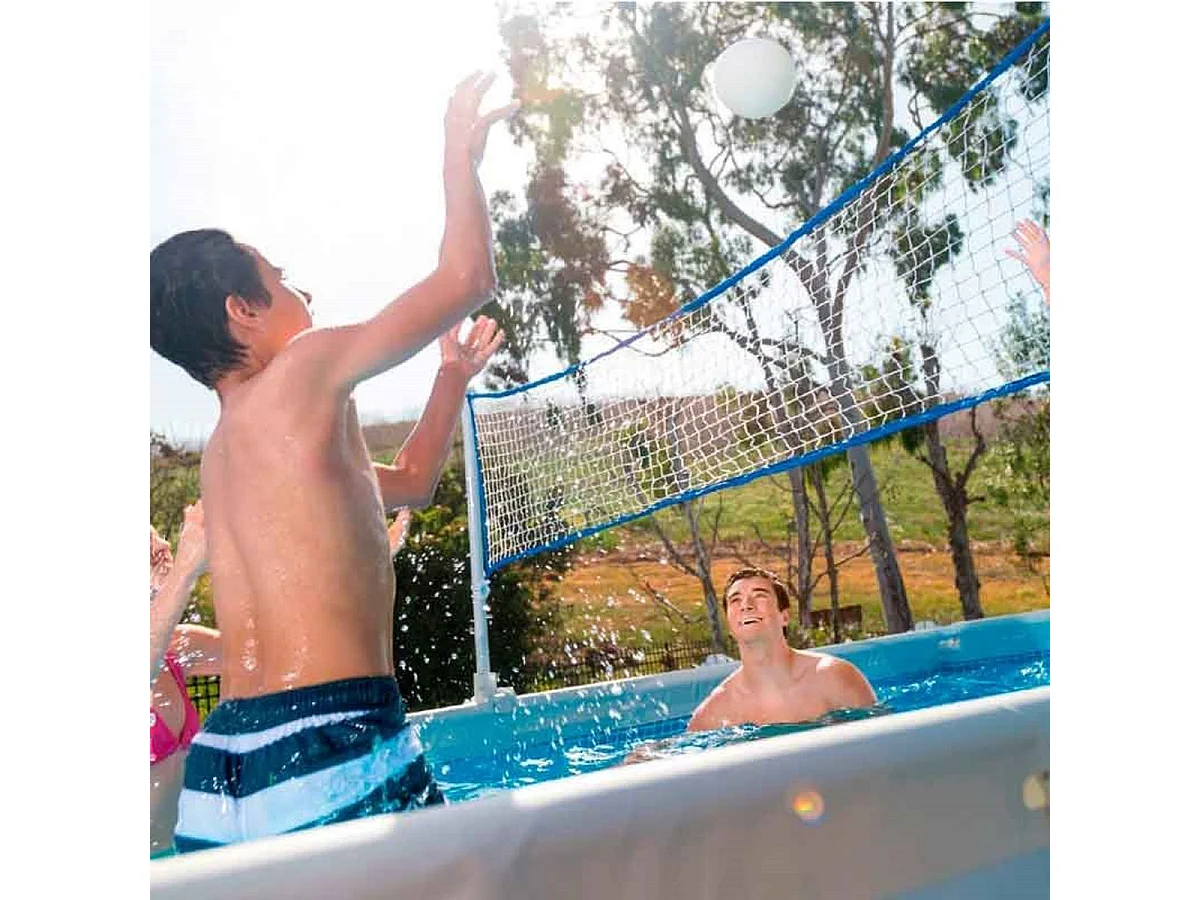 Piscina desmontable Ultra XTR Frame Intex con malla+pelota de voleibol 31805L gris 732x366 cm