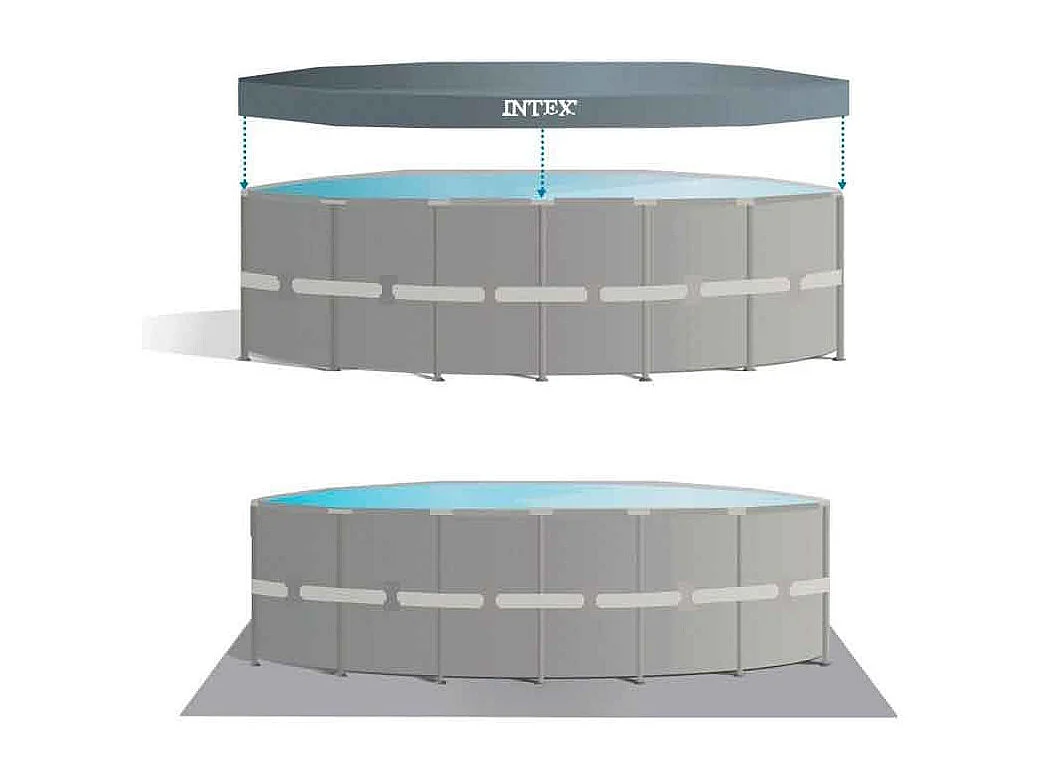 Piscina redonda desmontable Ultra XTR Frame Intex 47241L con depuradora gris oscuro Ø732x132 cm