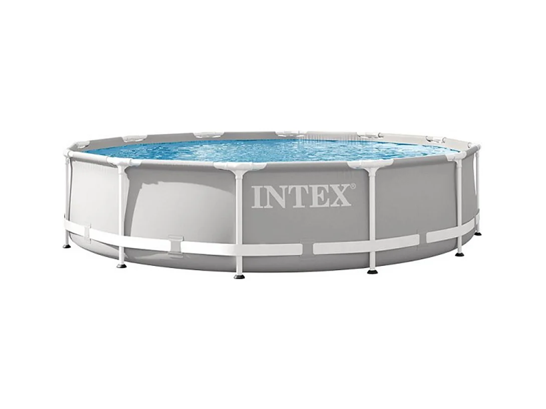 Piscina tubular Prism Frame redonda 3,66 x 0,76 m - Intex - Gris claro
