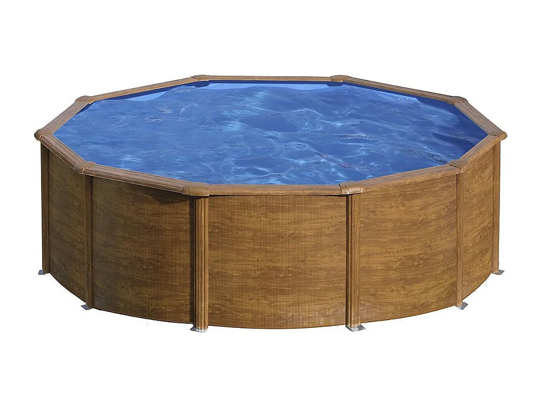 Piscina Pacific Gre redonda pared acero marrón Ø300x120 cm