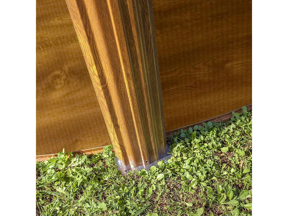 Piscina Pacific Gre redonda pared acero marrón Ø300x120 cm