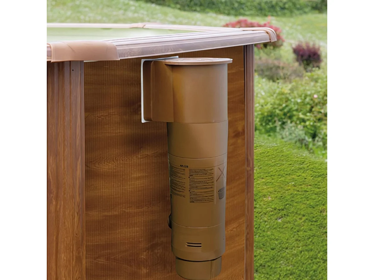 Piscina Pacific Gre redonda pared acero marrón Ø300x120 cm