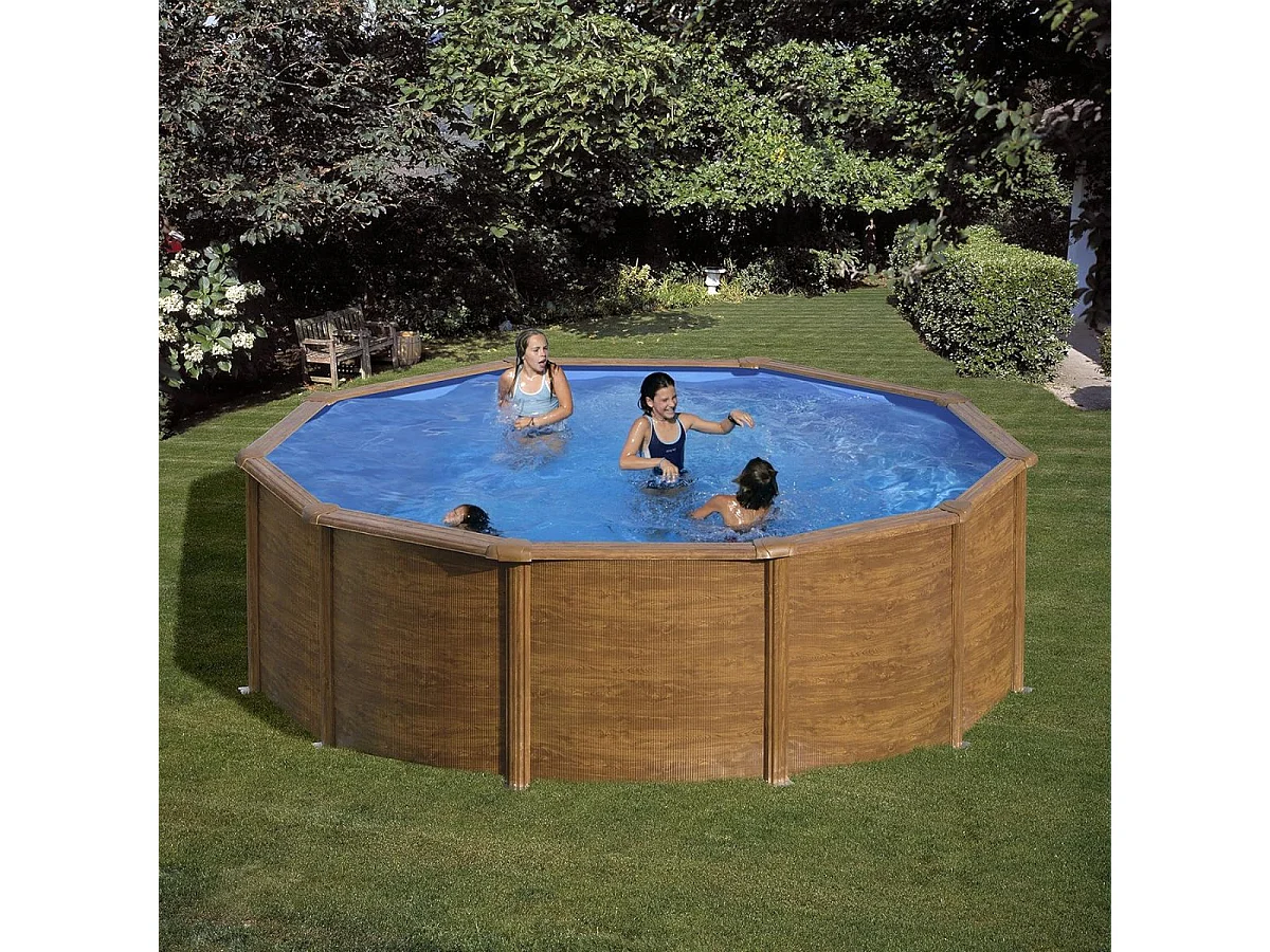Piscina Pacific Gre redonda pared acero marrón Ø300x120 cm