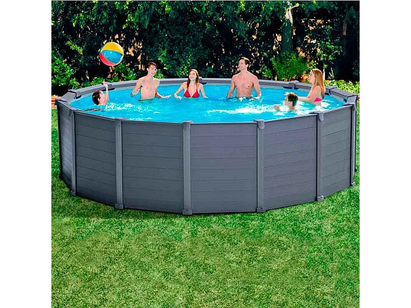 Piscina fuori terra in grafite Intex 26384 ex 26382 Rotonda 478x124 cm