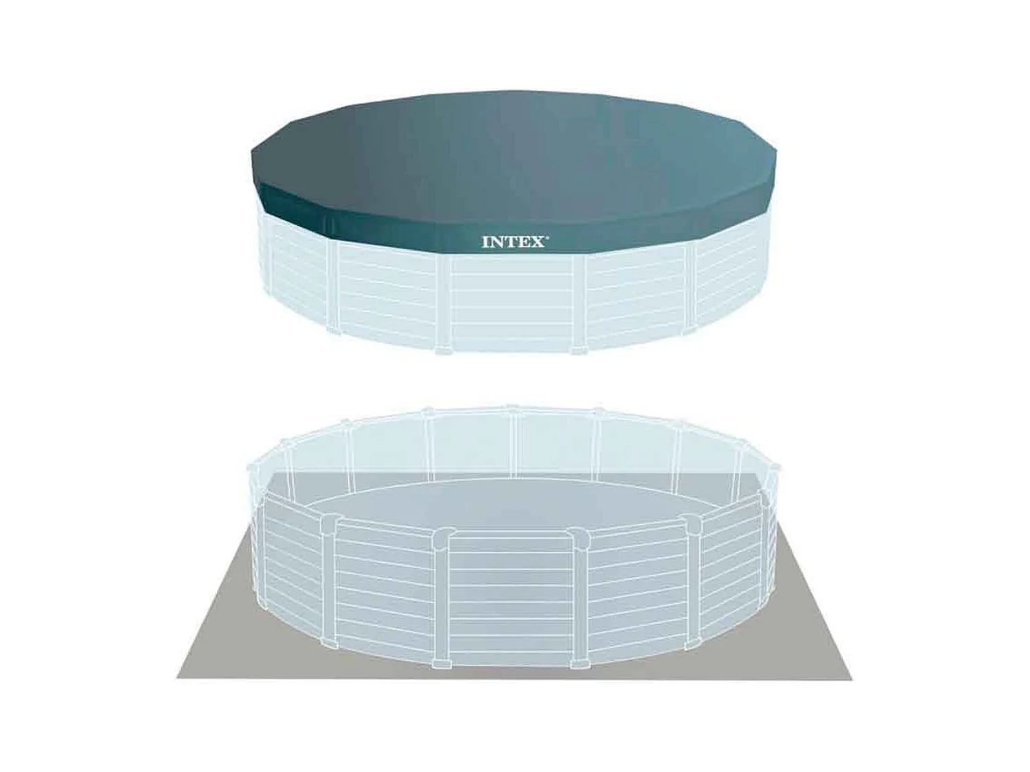 Piscina desmontable Graphite Grey Panel Intex 16805L con depuradora+accesorios gris Ø478x124 cm