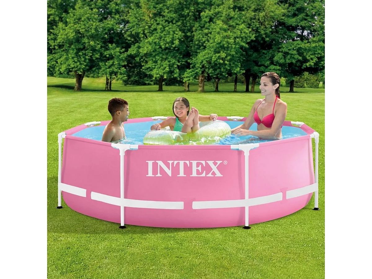 Piscina desmontable Intex Metal Frame 2843L rosa Ø244x76 cm
