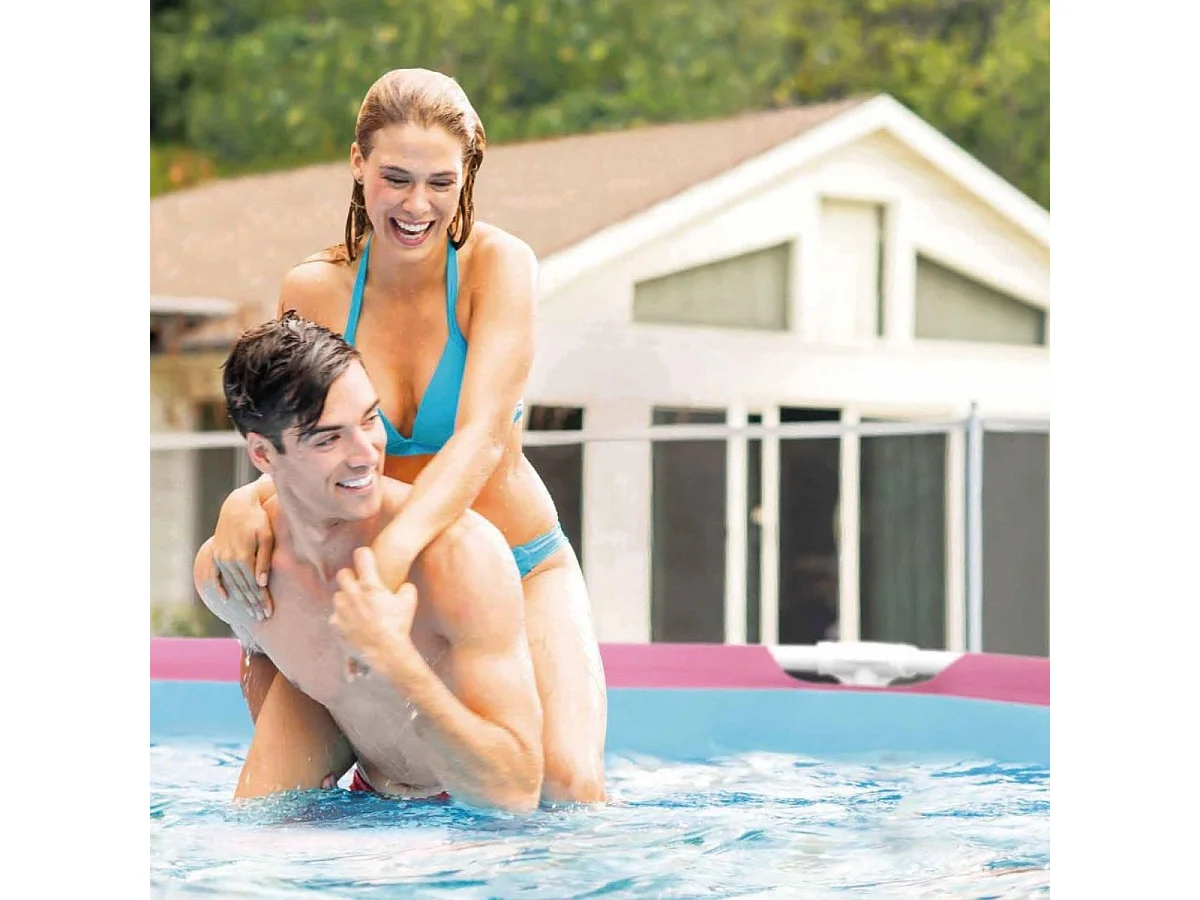 Piscina desmontable Intex Metal Frame 2843L rosa Ø244x76 cm