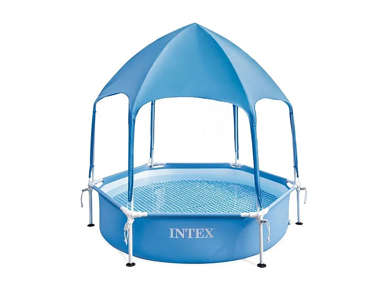 Piscina rotonda Intex Canopy Metal Frame con tettoia parasole 28209