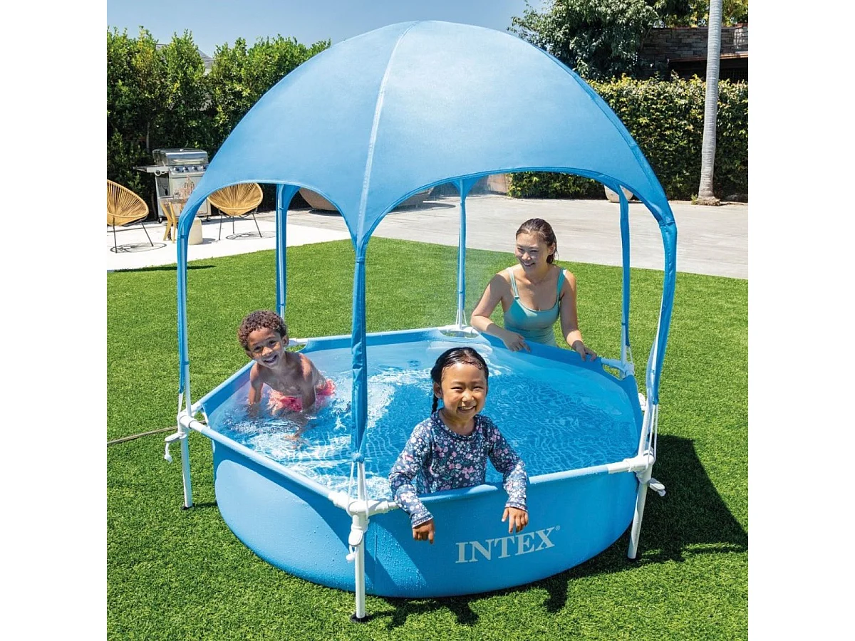 Rundpool Intex Canopy Metal Frame mit Sonnendach 28209