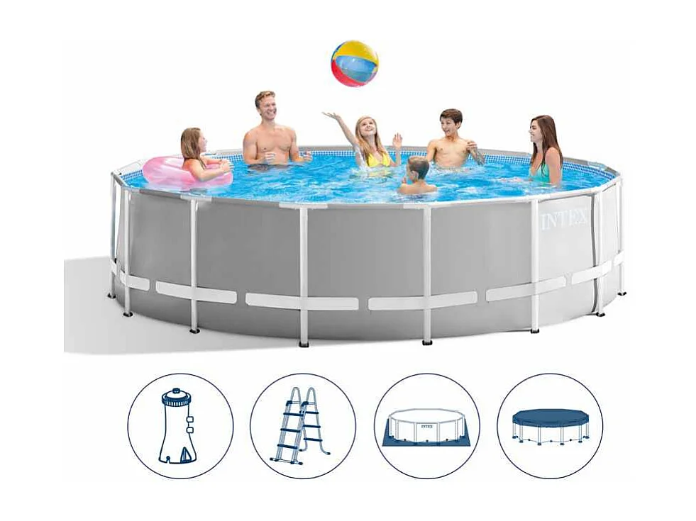 Piscine tubulaire ronde Intex Prism Frame 4,57 x 1,22 m -