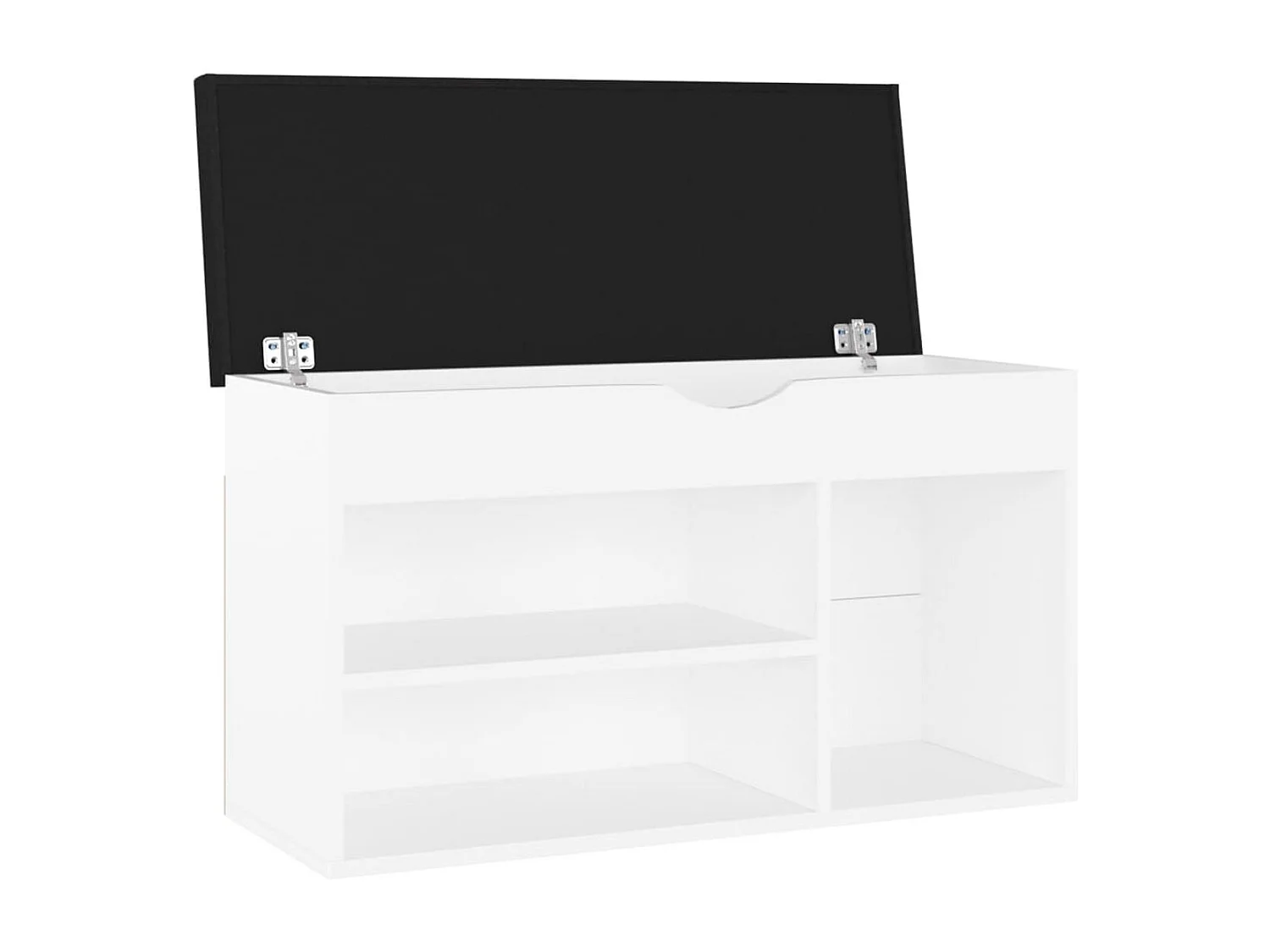 Banco zapatero Aleso 3 estantes + arcón blanco 47x80x30 cm