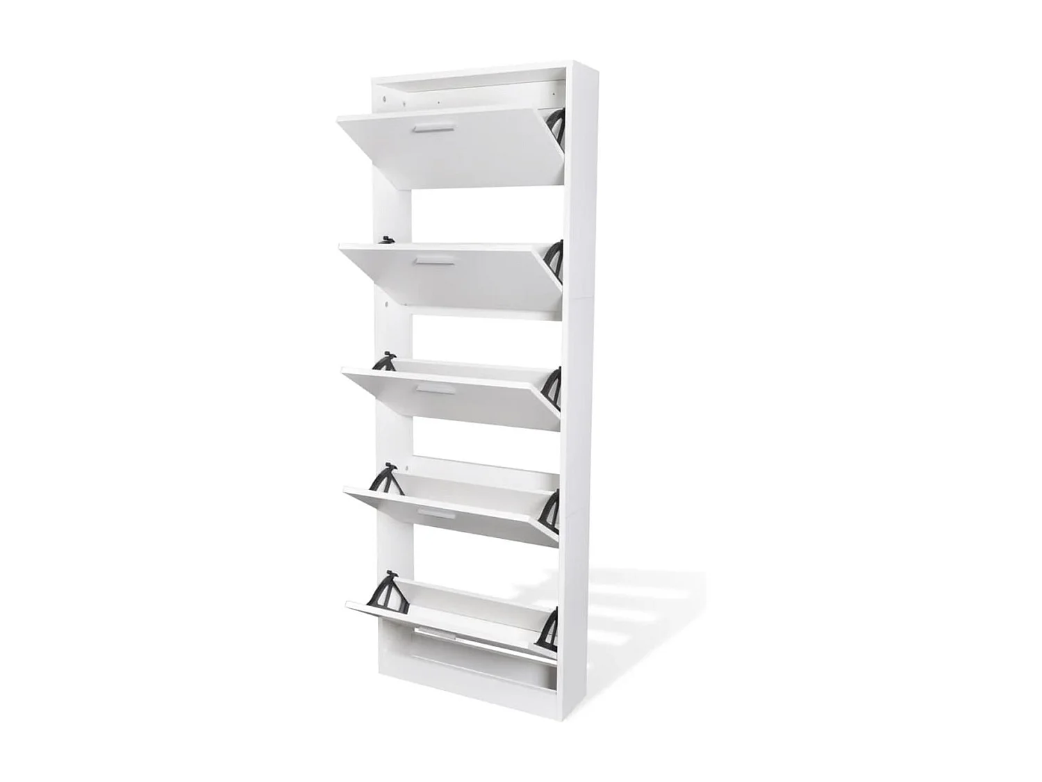 Zapatero Harley 5 compartimentos abatibles blanco 169x59x17 cm
