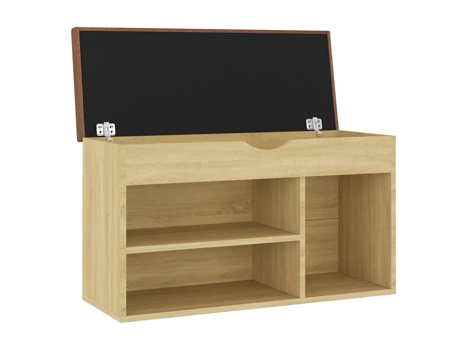 Schuhbank mit Kissen Sonoma-Eiche 80x30x47 cm Holzwerkstoff