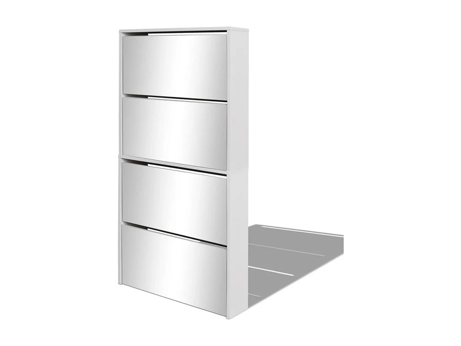 Zapatero Fósforo 4 niveles con espejo blanco 134x63x17 cm