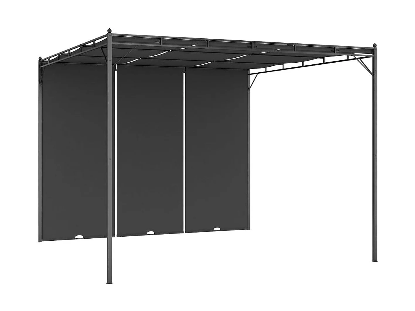 Auvent extérieur  avec rideau latéral