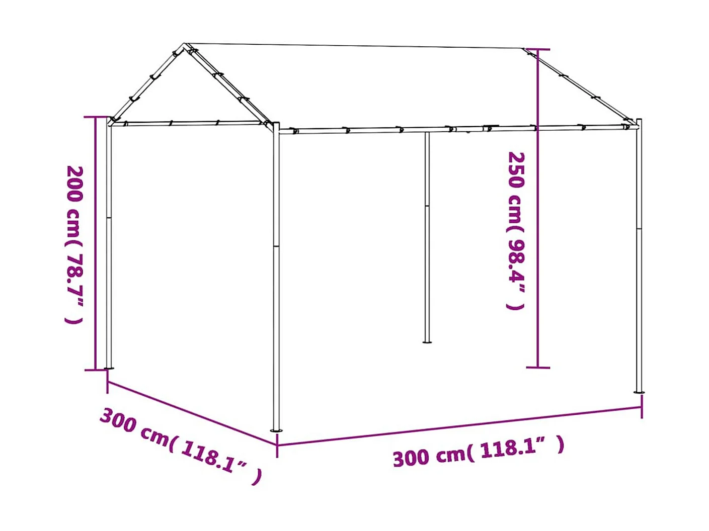 Carpa Awa acero y tela beige 2,5x3x3 m