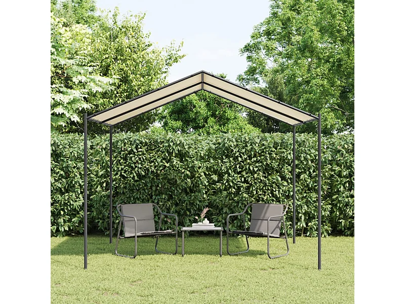 Gartenpavillon Beige 3x3 m Stahl und Stoff
