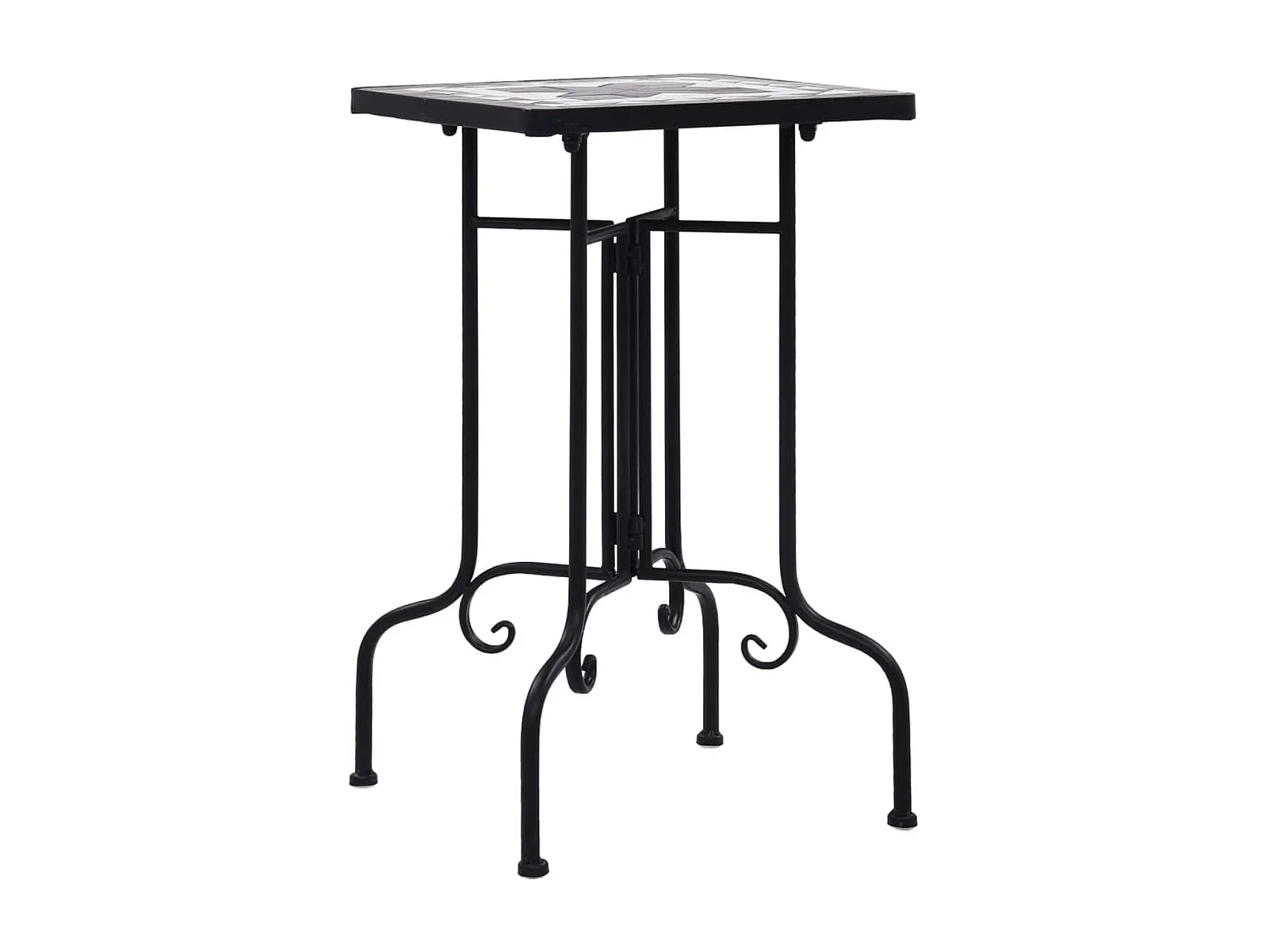 Beistelltisch Mosaik Keramik Schwarz und Weiß