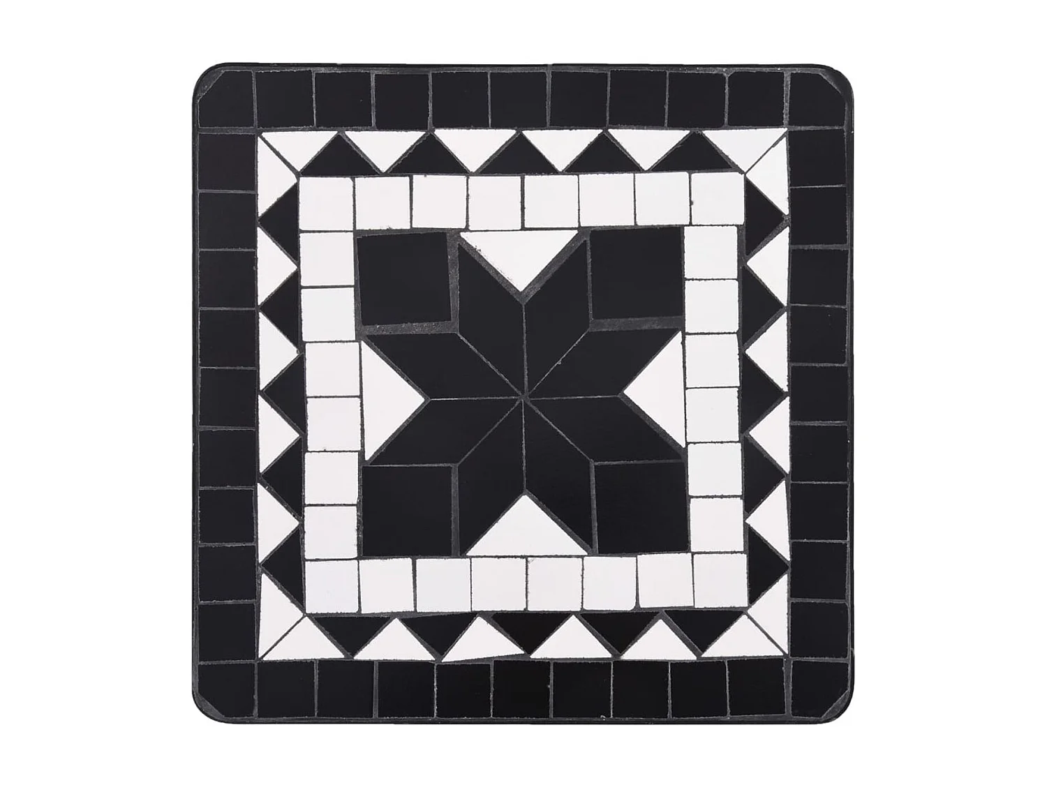 Beistelltisch Mosaik Keramik Schwarz und Weiß