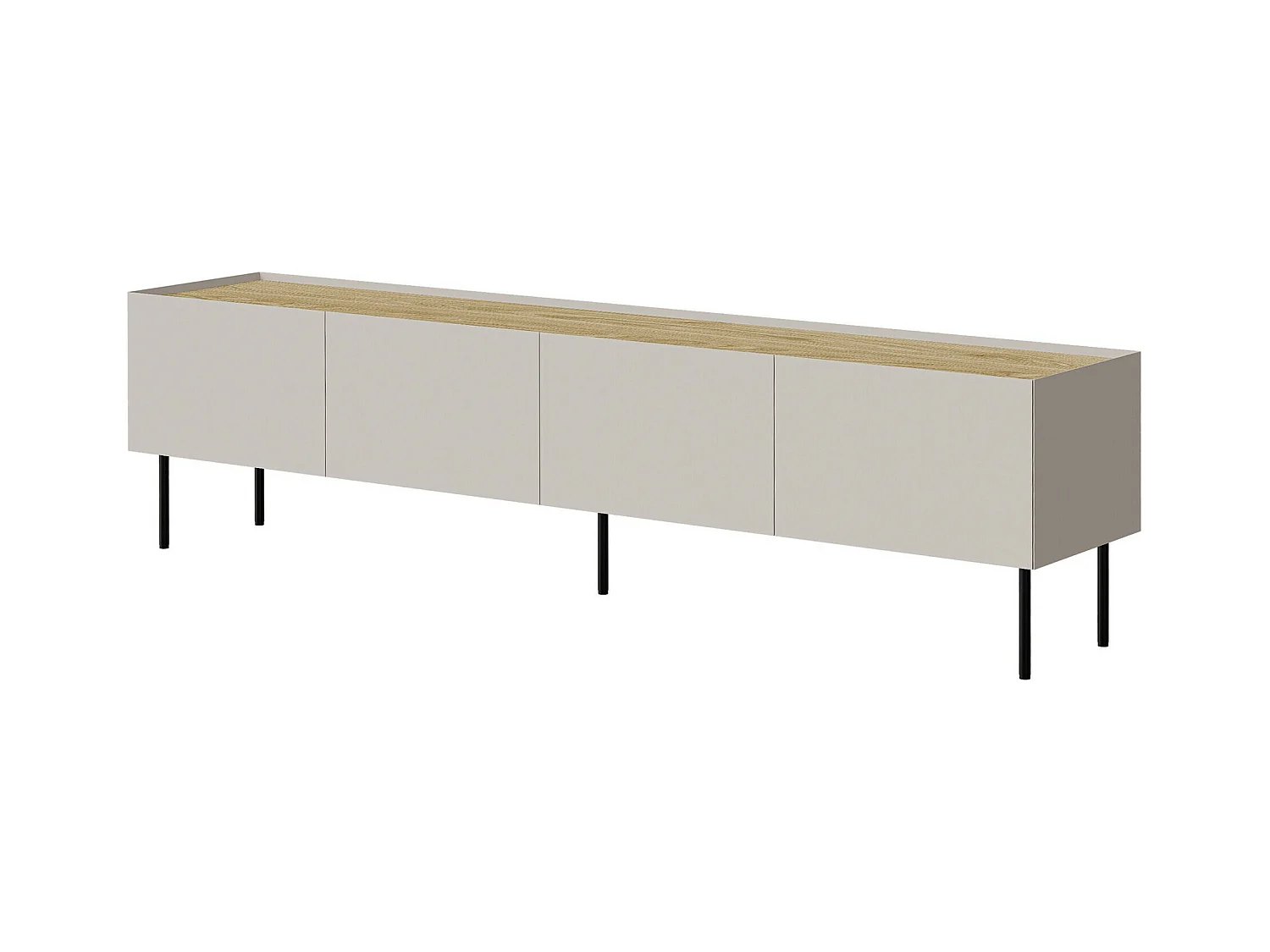 Meuble TV Melbela 107, Cachemire|Chêne, 200x52x40cm