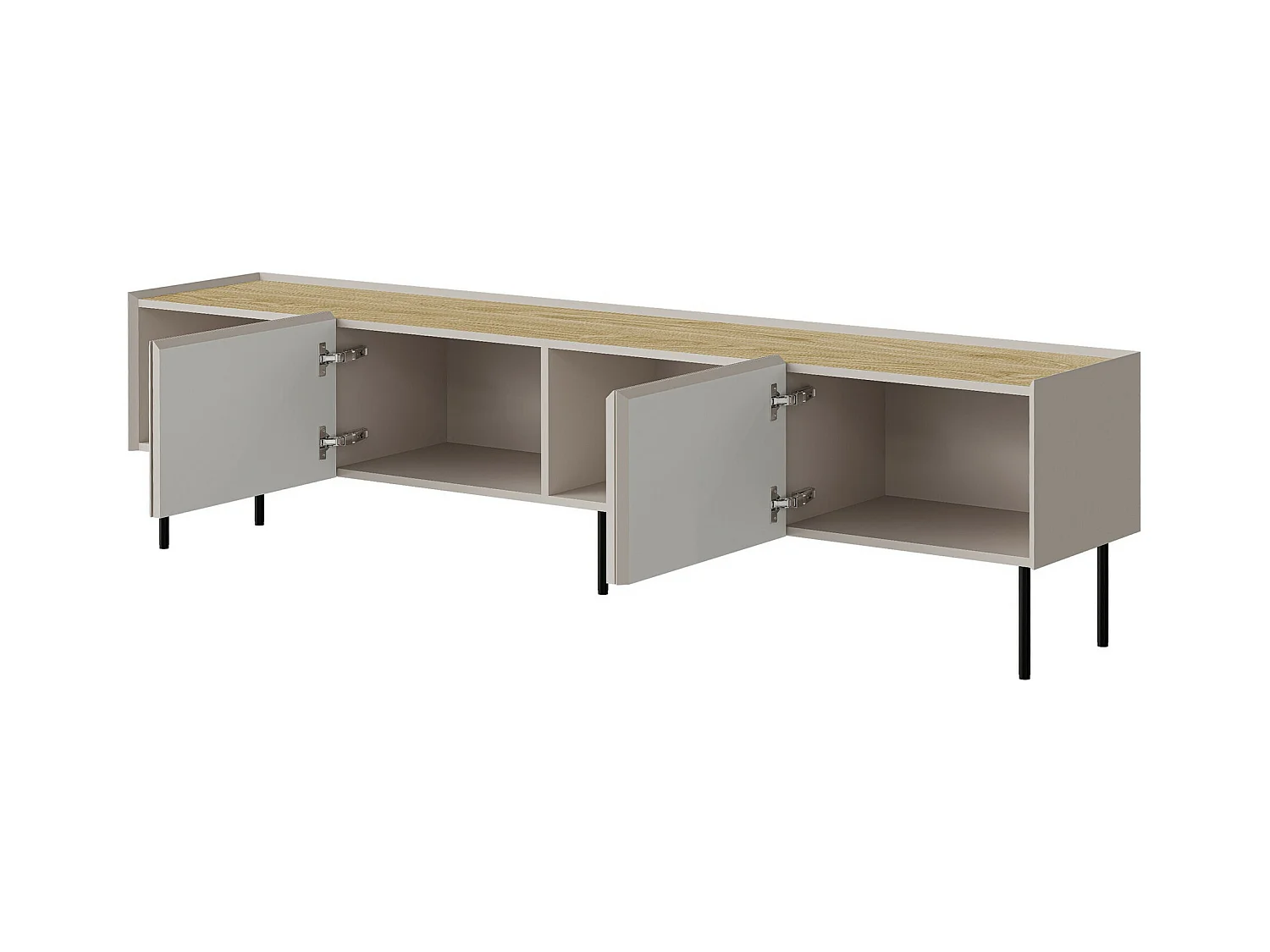 Meuble TV Melbela 107, Cachemire|Chêne, 200x52x40cm