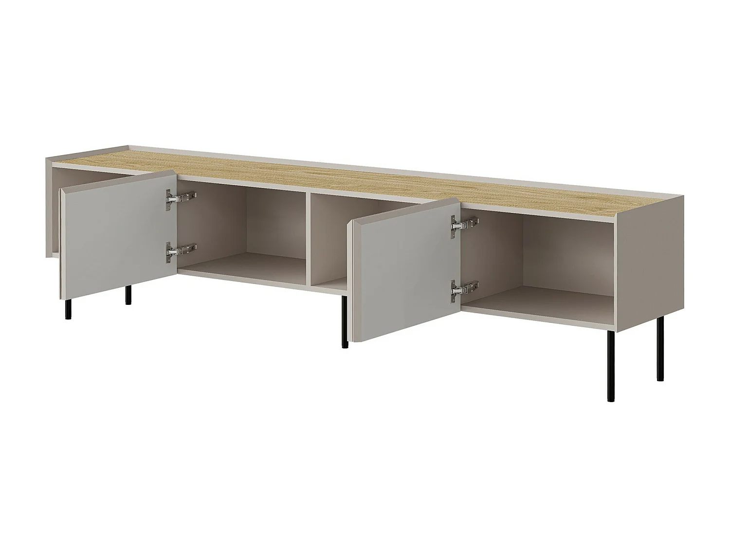 Meuble TV Melbela 107, Cachemire|Chêne, 200x52x40cm