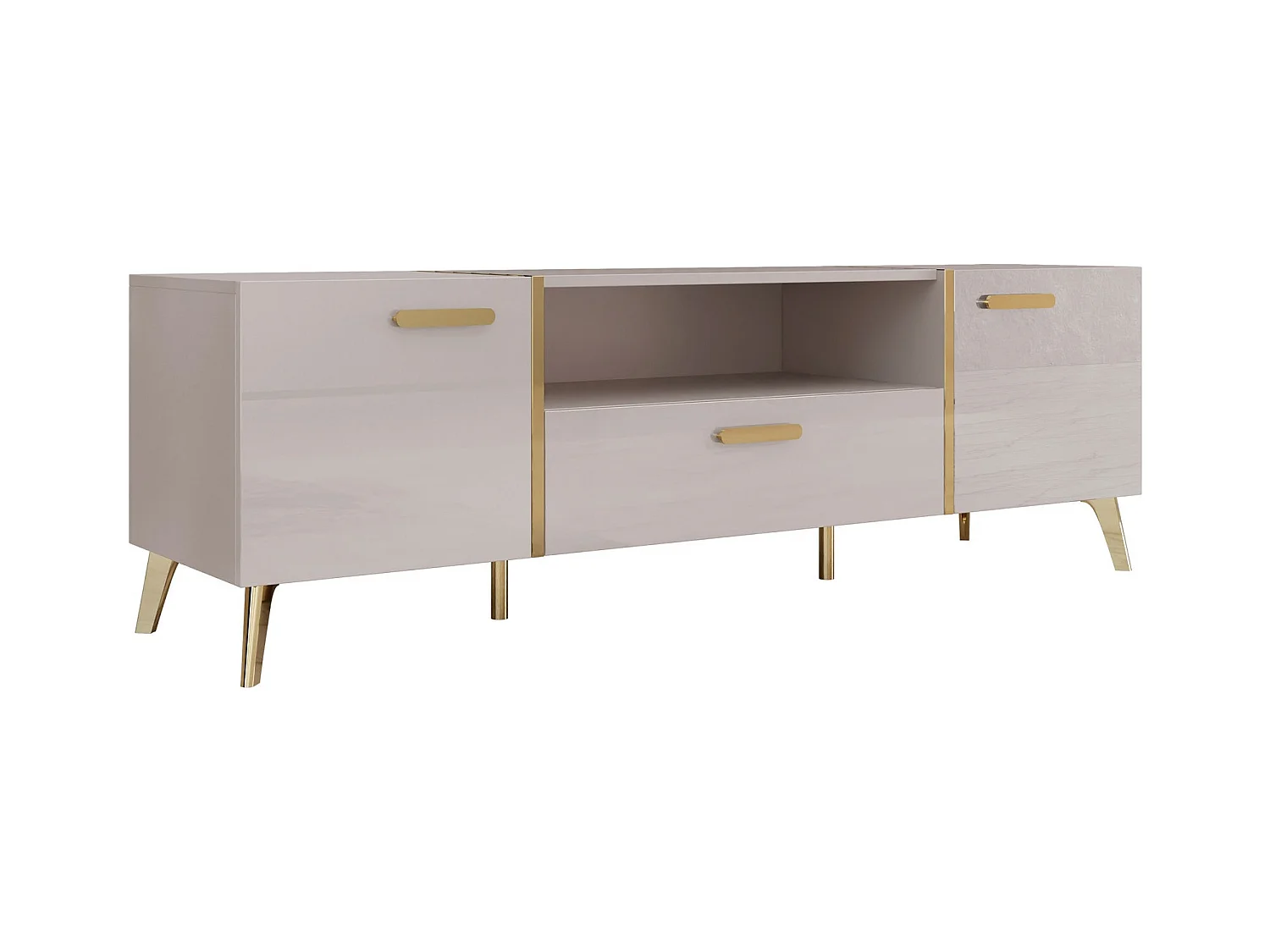 Móvel TV AMBIHOME CIRE - Caxemira brilhante, C154xP38xA47cm