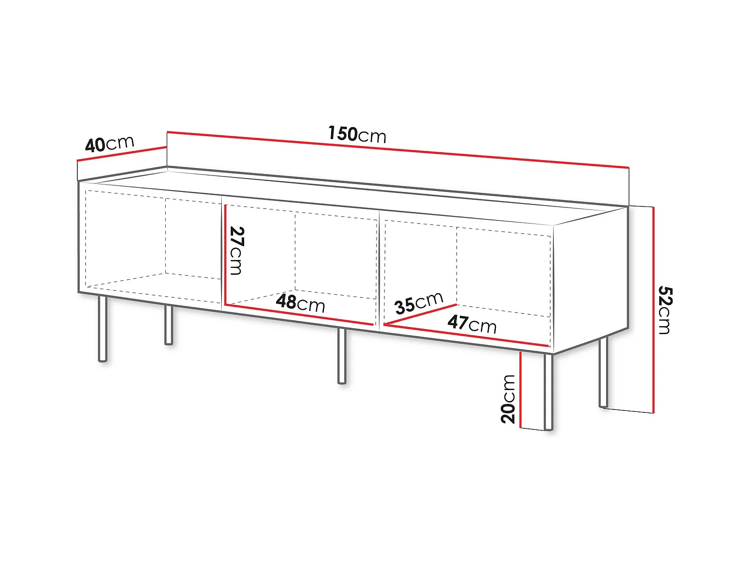 Mobile porta TV Melbela 106, Olivo chiaro|Quercia, 150x52x40cm