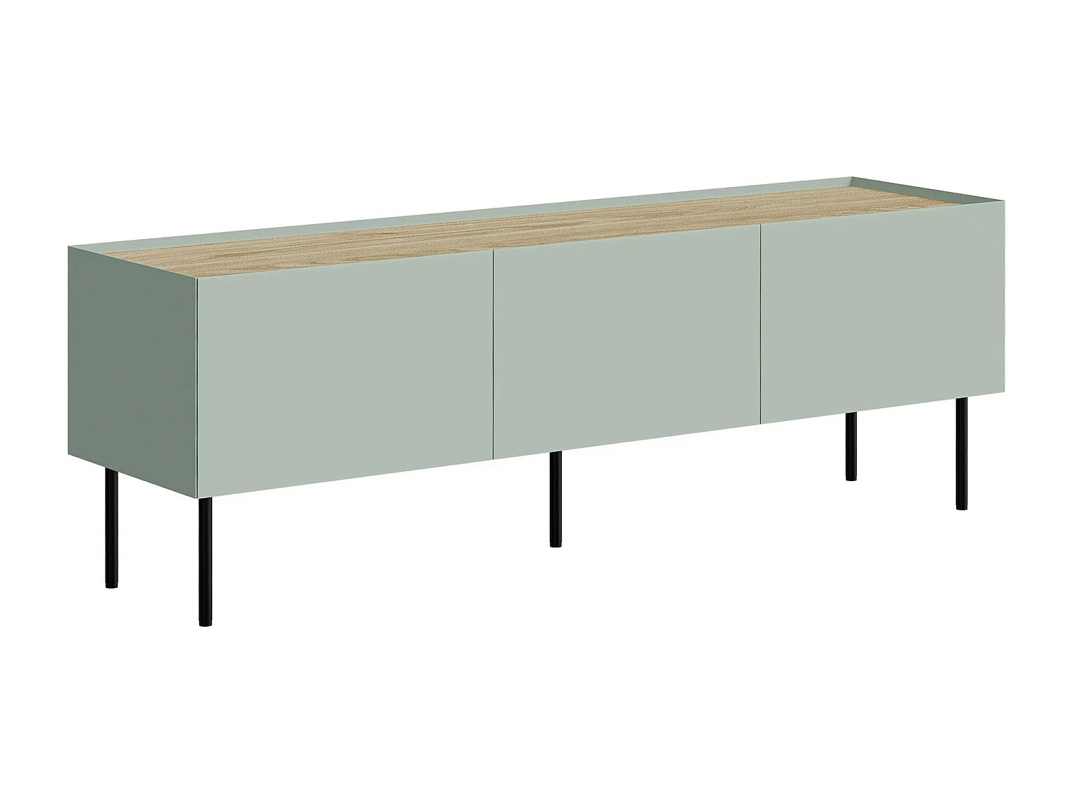 Meuble TV Melbela 106, Olivier clair|Chêne, 150x52x40cm