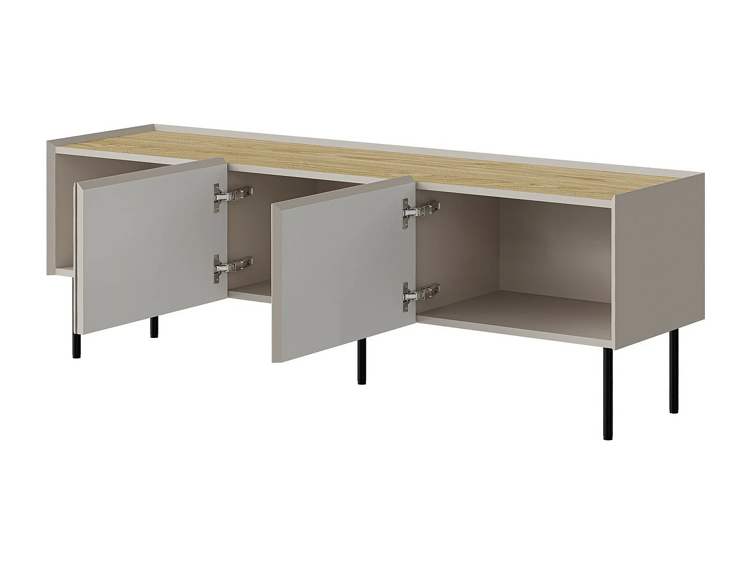 Meuble TV Melbela 106, Olivier clair|Chêne, 150x52x40cm