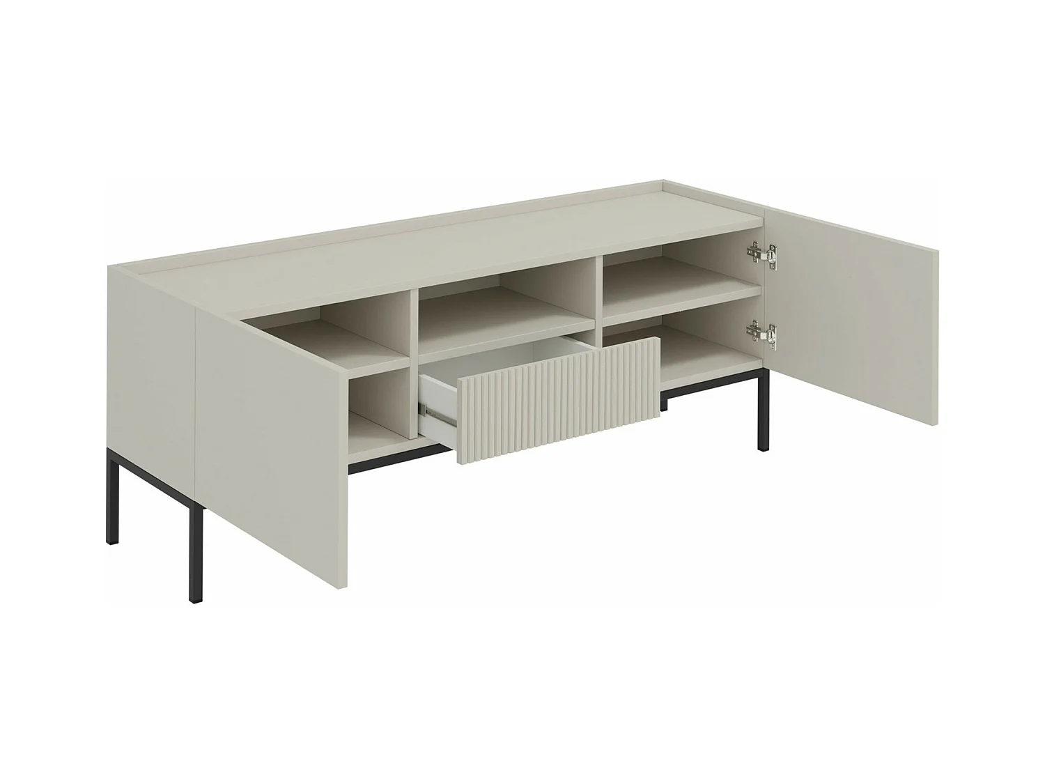 Meuble TV Lunole 109, Chêne Artisan|Noir, 180x60x42cm