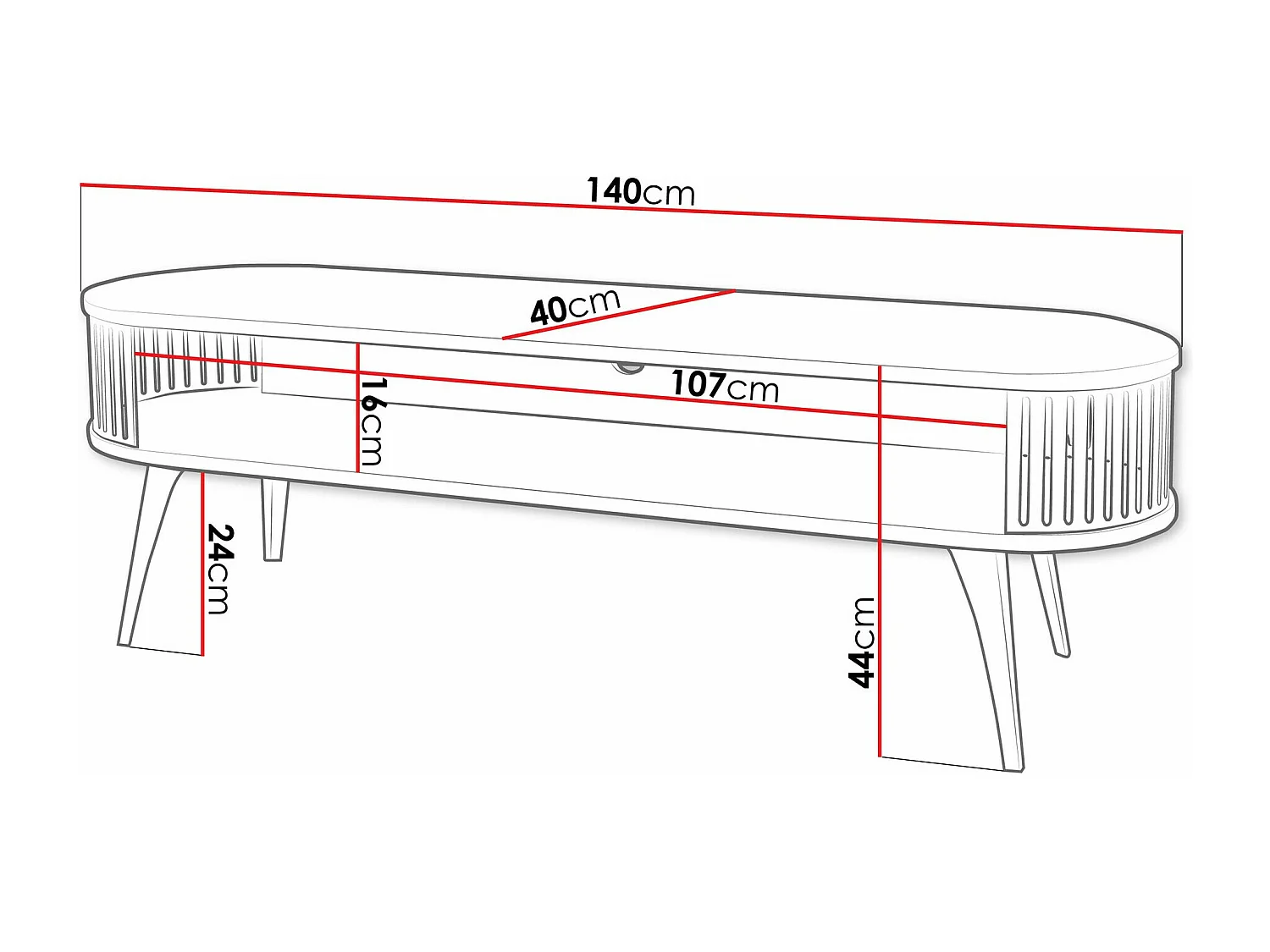 Meuble TV Sordore 109, Doré|Marbre noir, 140x44x40cm