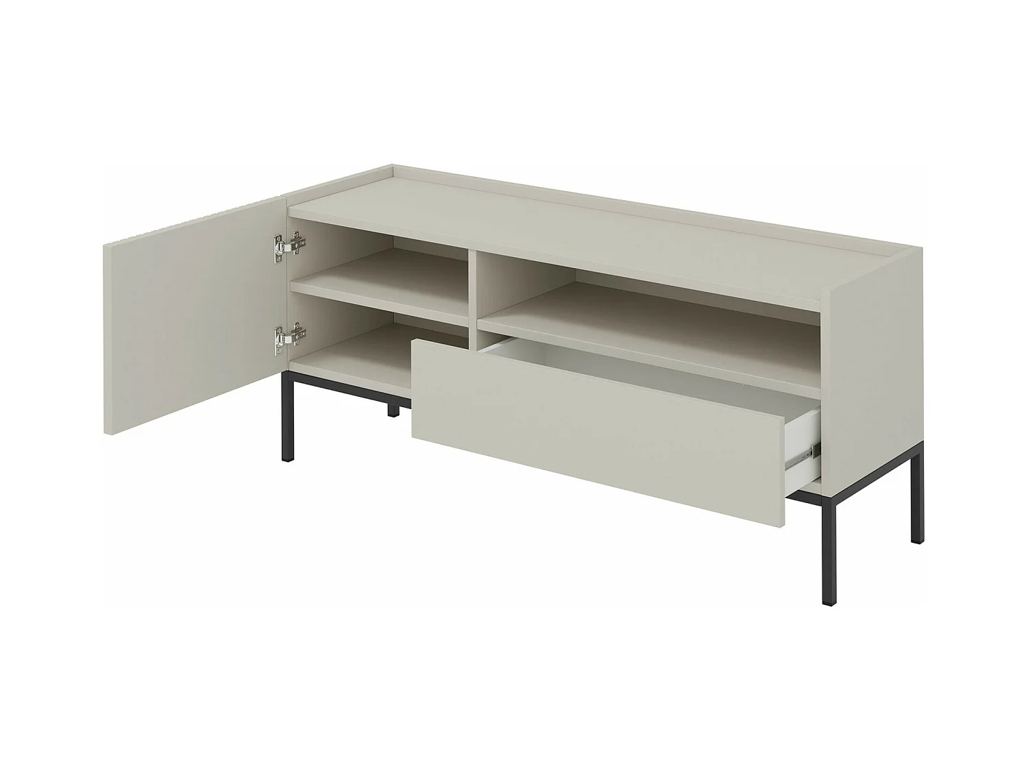 Meuble TV Lunole 108, Noir|Chêne Artisan, 150x60x42cm