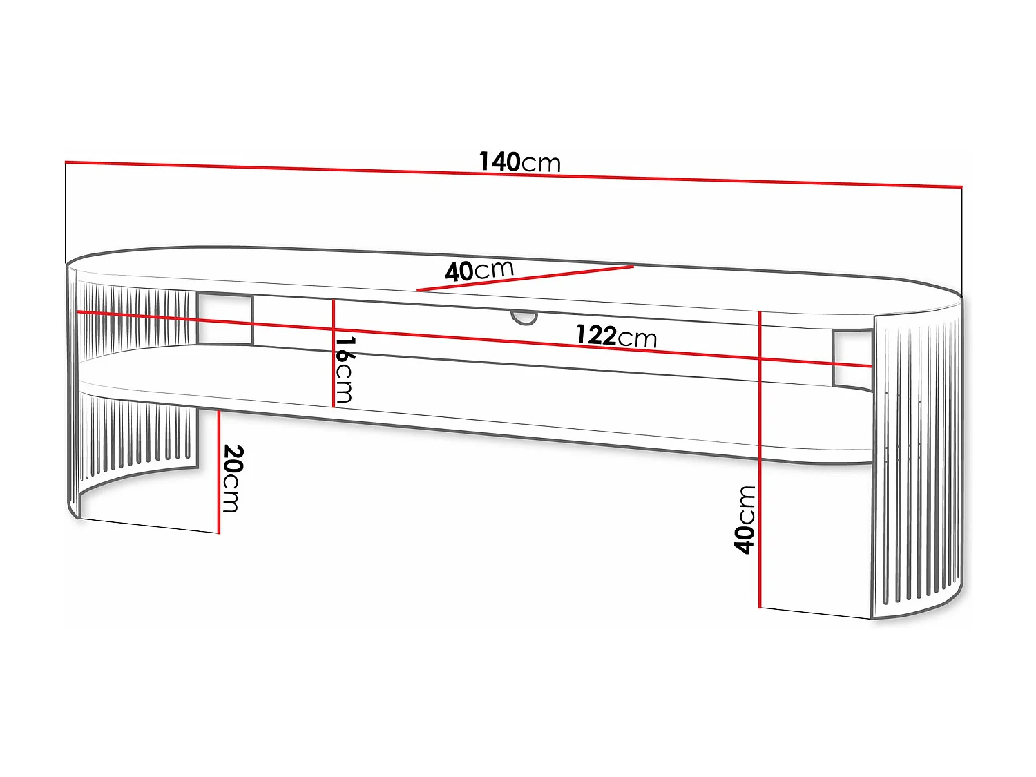 Mobile porta TV Sordore 122, D'oro|Marmo nero, 140x44x40cm