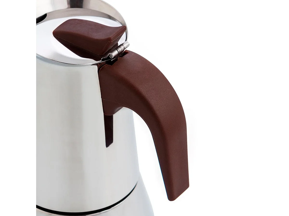 Cafetera Milan Quid 9 tazas con asa acero inox granate