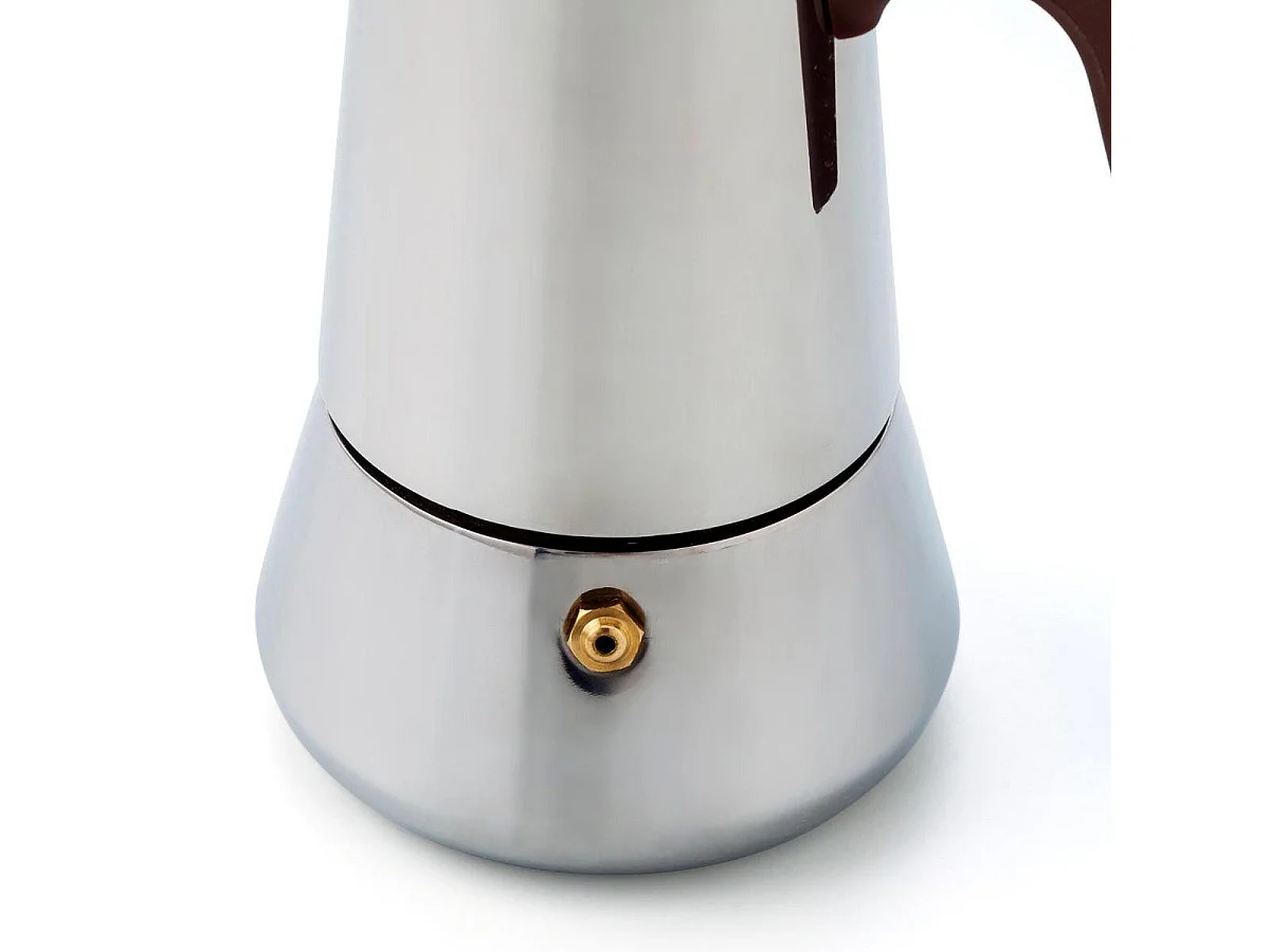 Cafetera Milan Quid 9 tazas con asa acero inox granate