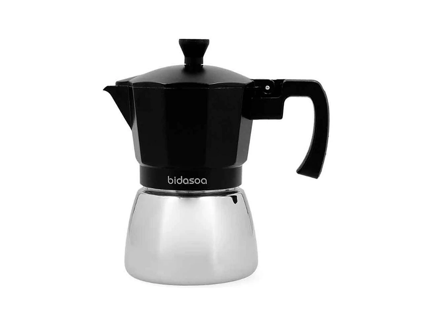 Cafetera Tribeca Bidasoa 3 tazas aluminio fundido negro/plata