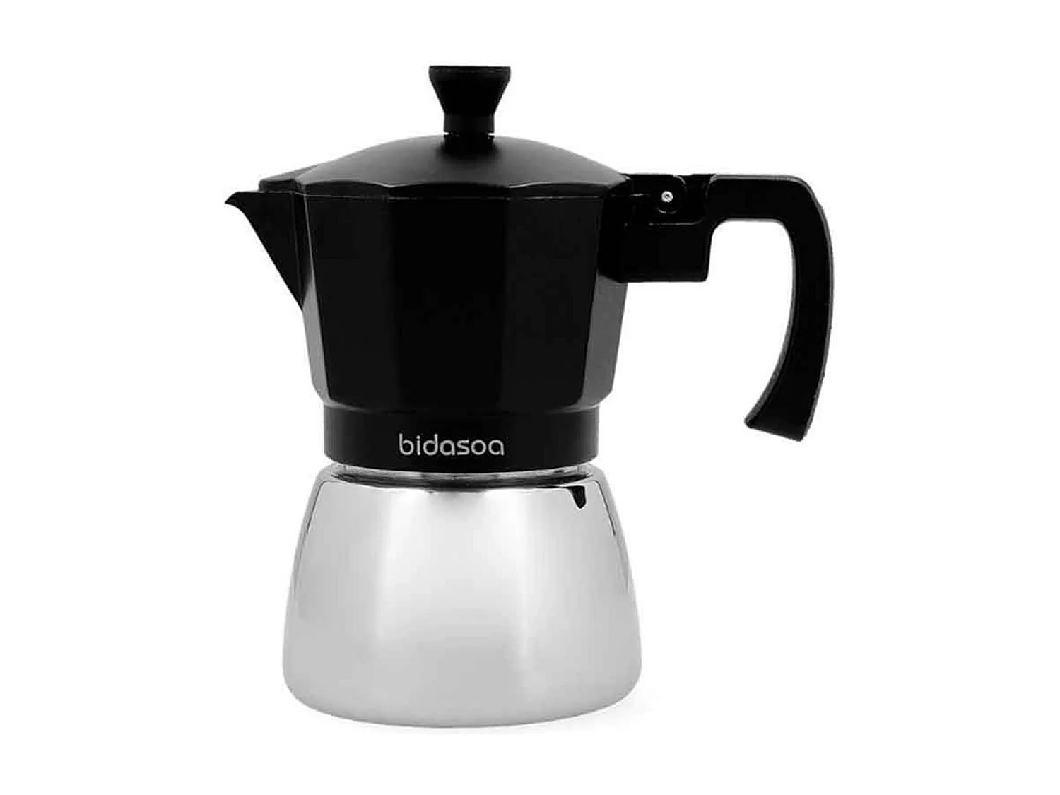Cafetera Tribeca Bidasoa 3 tazas aluminio fundido negro/plata